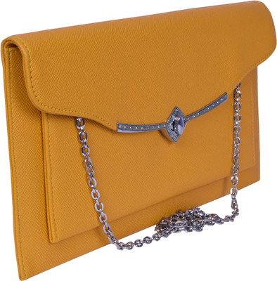 Gorgeous Women Evening/Party Yellow Leatherette Sling Bag