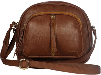 

Justanned Women Formal Tan Genuine Leather Sling Bag