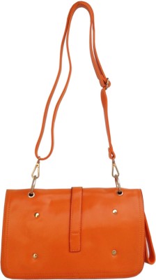 

Hi Look Women Casual Orange PU, Cotton Sling Bag