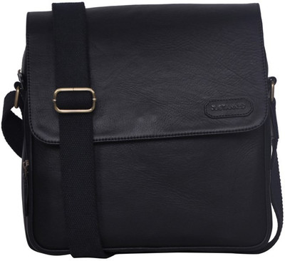 

Justanned Men Casual Black Genuine Leather Sling Bag