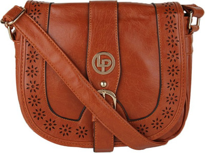 

Lino Perros Women Brown Leatherette Sling Bag