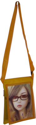 

JH handbag Girls Casual Yellow Rexine Sling Bag