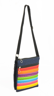 

Global Gifts Girls Casual Black Cotton Sling Bag