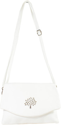 

Heels & Handles Women White Leatherette Sling Bag