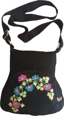 

Fly Angels Women Casual Black Canvas Sling Bag