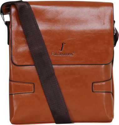 

FabSeasons Men & Women Casual Tan PU Sling Bag