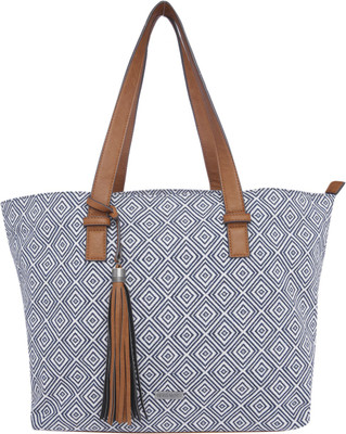 

Vero Moda Women Casual White, Brown PU Tote, Brown;white