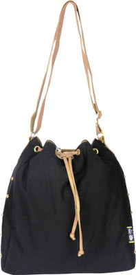 

Kanvas Katha Women Casual Black Canvas Sling Bag