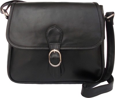 

Feliza Women Casual Black Rexine Sling Bag