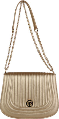 

Lino Perros Women Casual Gold Leatherette Sling Bag