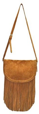 

Paint Women Casual Brown Genuine Leather Sling Bag