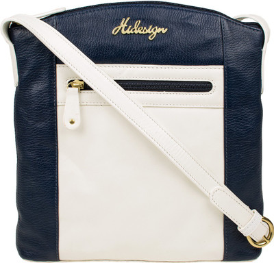 

Hidesign Women Formal Blue, White Genuine Leather Sling Bag