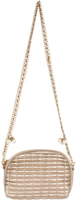 

PamperVille Women Gold PU Sling Bag