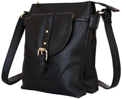 

Lychee Bags Women Casual Black PU Sling Bag