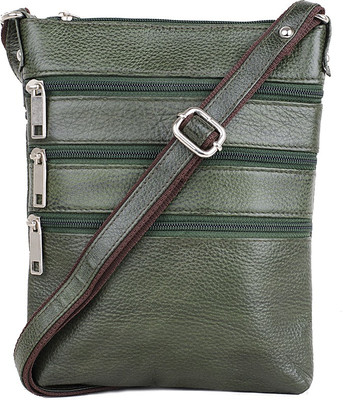 

LeWIS Women Casual Green Genuine Leather Sling Bag
