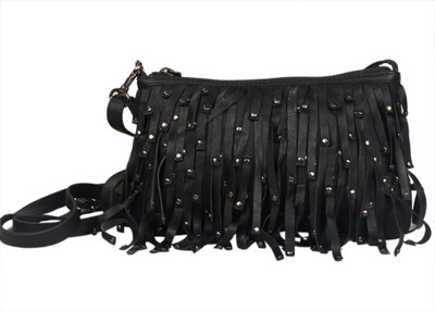 

Romari Women Casual Black Genuine Leather Sling Bag
