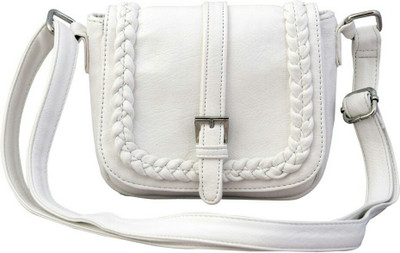 

Ayeshu Women Casual White PU Sling Bag