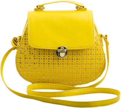 

Voaka Women Casual Yellow PU Sling Bag