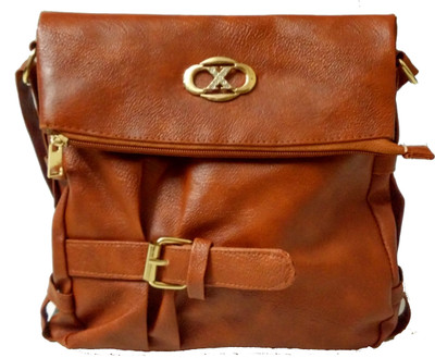 

Craveforit Girls Casual Brown PU Sling Bag