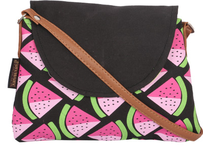 

Kanvas Katha Women Casual Black Canvas Sling Bag