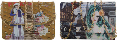 

Irish Women Evening/Party Multicolor Leatherette Sling Bag
