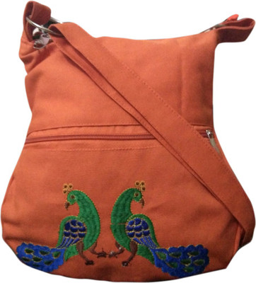 

Fly Angels Women Casual Orange Canvas Sling Bag