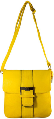 

Heels & Handles Women Casual Yellow Leatherette Sling Bag
