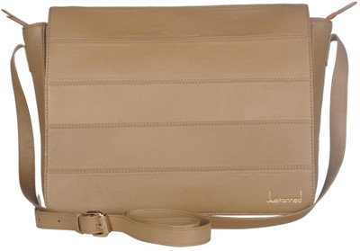

Justanned Women Casual Beige Genuine Leather Sling Bag