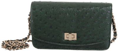 

Peaubella Women Evening/Party Green PU Sling Bag