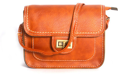 Frosty Fashion Women Formal Tan PU Sling Bag