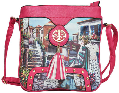 

Hawai Women Casual Pink PU Sling Bag