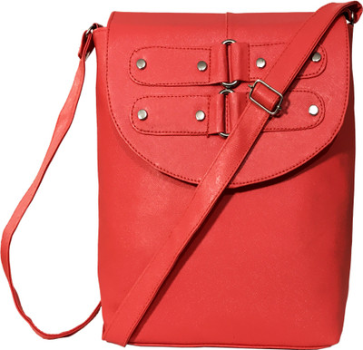 

SPLICE Girls Casual Red PU Sling Bag
