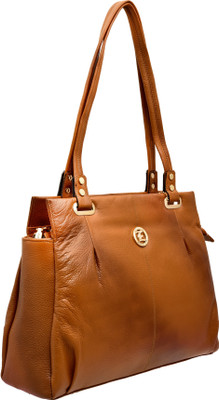 

JFL-Jewellery For Less Women Formal Tan Genuine Leather Shoulder Bag