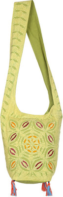 Rajrang Women Casual Green, Maroon Cotton Sling Bag