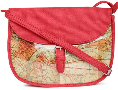 

Donna & Drew Women Casual Red PU Sling Bag