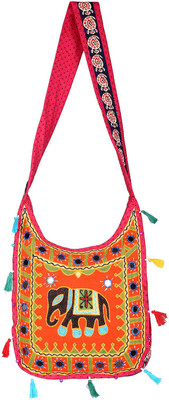 

Rajrang Women Casual Orange Cotton Sling Bag