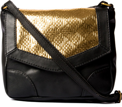 

Desi Drama Queen Girls Casual Black PU Sling Bag