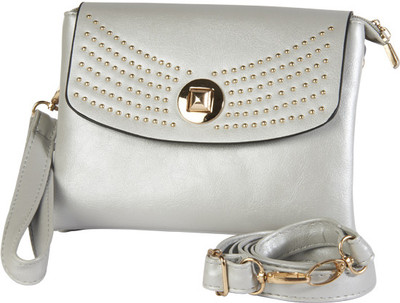 

Young & Forever Women Casual Silver PU Sling Bag