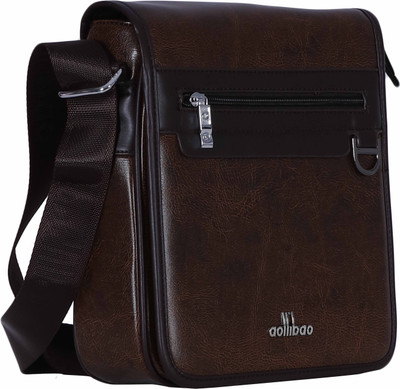 

Aollibao Men & Women Formal Brown Genuine Leather Sling Bag