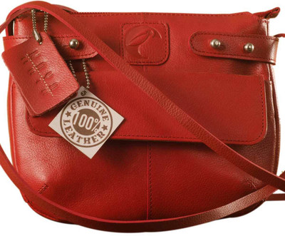

eZeeBags Women Casual Maroon Genuine Leather Sling Bag