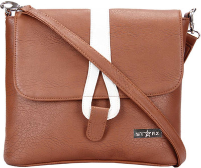 

Starz Women Casual Brown, White PU Sling Bag