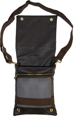 

Saccus Men & Women Casual Brown Leatherette Sling Bag