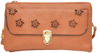 

Hawai Women Evening/Party Brown PU Sling Bag