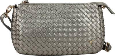 

Bulchee Women Casual Silver PU Sling Bag