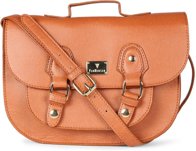 

Van Heusen Women Brown Genuine Leather Sling Bag