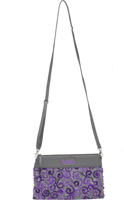

Anekaant Women Casual Purple Cotton, PU Sling Bag