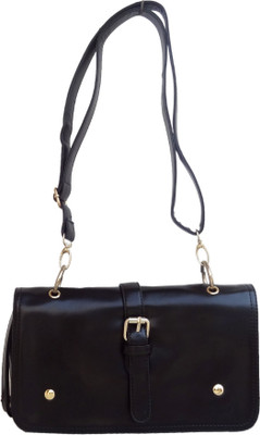 

Hi Look Women Casual Black PU, Cotton Sling Bag