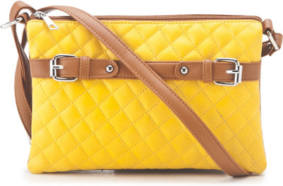 

Falah Bag Works Women Casual Yellow PU Sling Bag