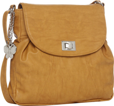 

Butterflies Women Casual Yellow PU Sling Bag