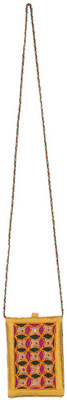 

B Design Women Casual Gold Cotton Sling Bag